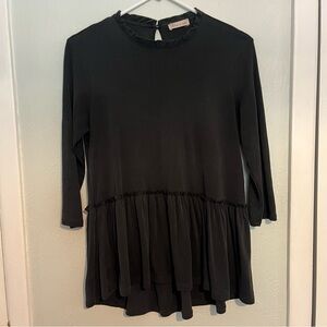 Tea + Rose peplum ribbed top